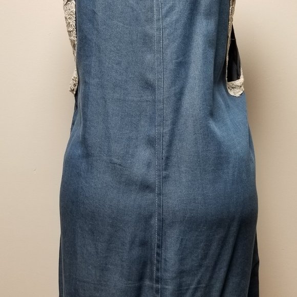 Handmade Soft Jeans Jumper with lace Pockets - Picture 2 of 3